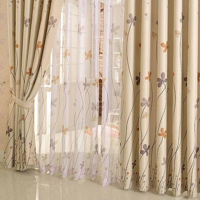 Visillo ligero con estampado de flores