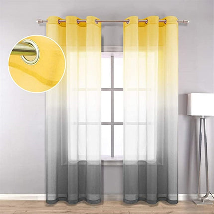 Visillo degradado en amarillo y gris