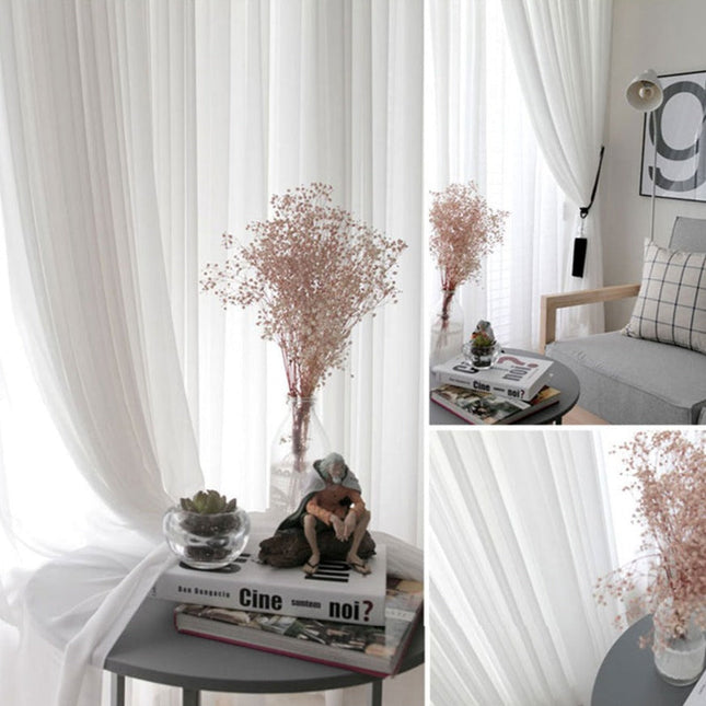 Cortina Visillo Blanco Tela Ligera