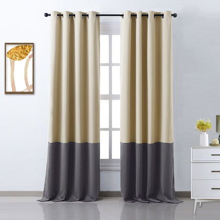 Cortina opaca bicolor para salón moderno