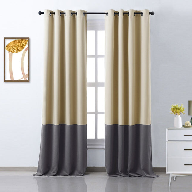 Cortina opaca bicolor para salón moderno