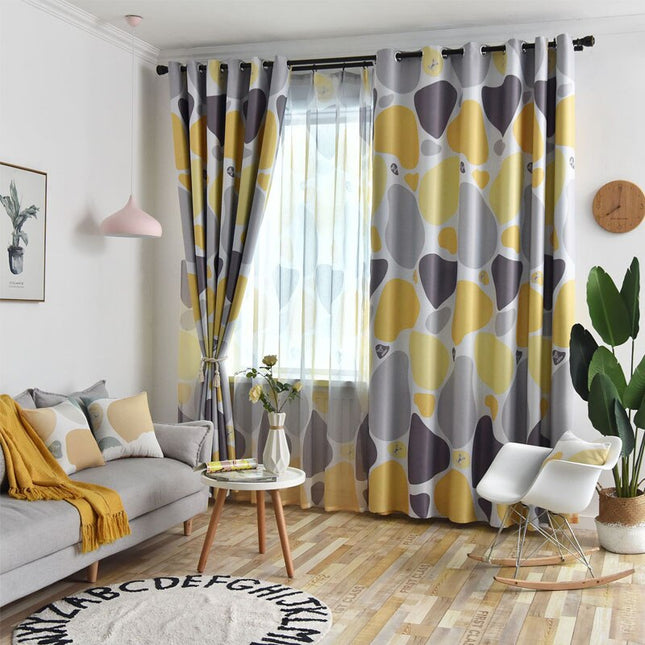 Cortina opaca con estampado abstracto