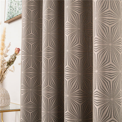 Cortina Opaca Geométrica Color Marrón