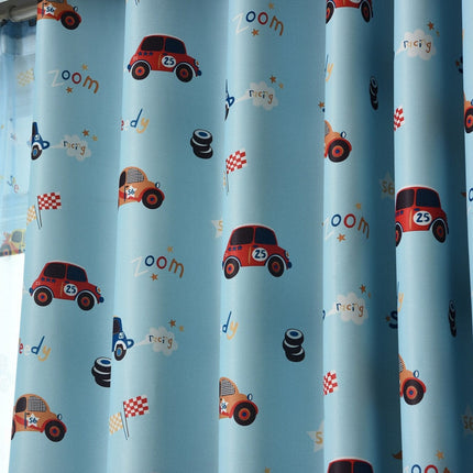 Cortina Opaca Infantil Azul Coches