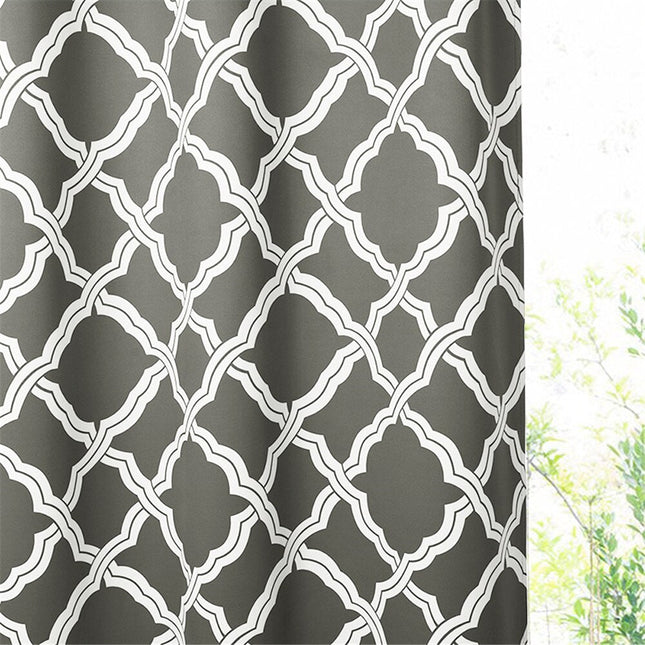 Cortina exterior con estampado marroquí