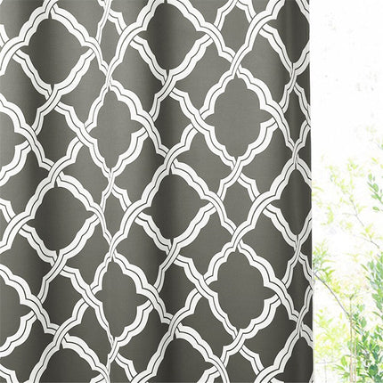 Cortina exterior con estampado marroquí