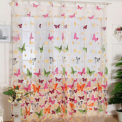Visillo infantil con estampado de mariposas