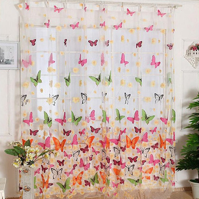 Visillo infantil con estampado de mariposas