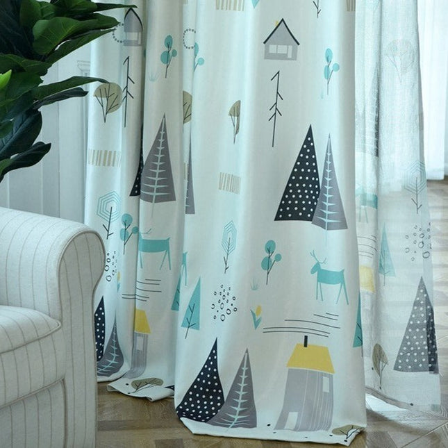 Cortina opaca infantil de diseño nórdico.