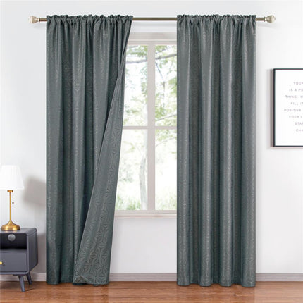 Cortina gris con relieve geométrico moderno