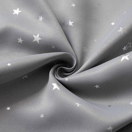Cortina Infantil Opaca Gris con Estrellas