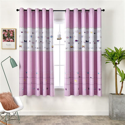 Cortina infantil con estampado del mar