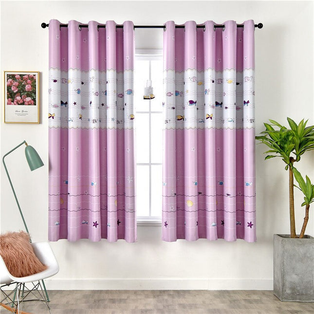 Cortina infantil con estampado del mar