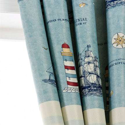 Cortina infantil con estampado marinero