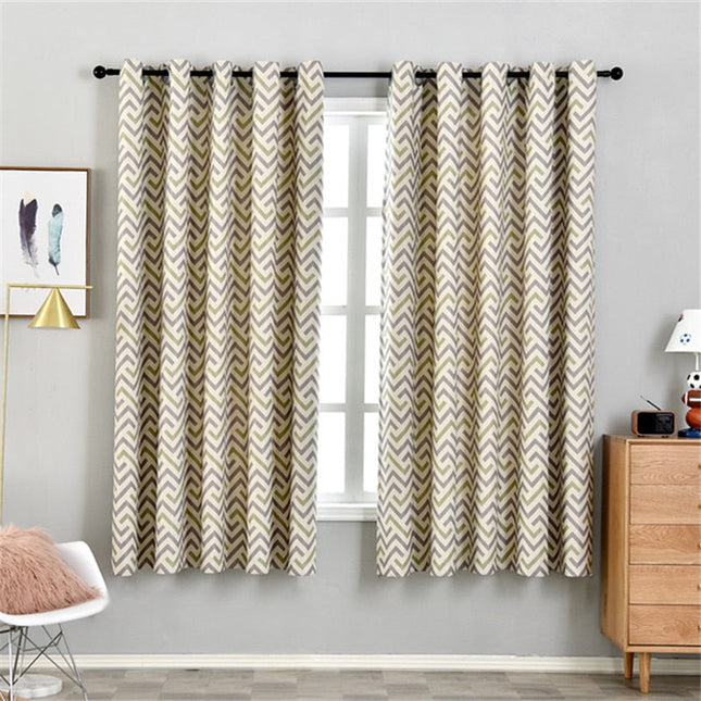 Cortina moderna con estampado de chevron