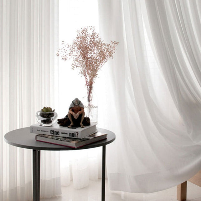 Cortina Visillo Blanco Tela Ligera