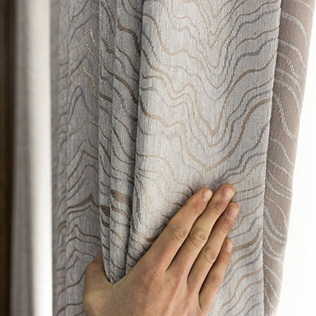 Cortina opaca gris para salón moderno