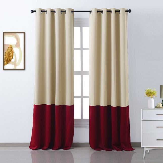 Cortina opaca bicolor para salón moderno