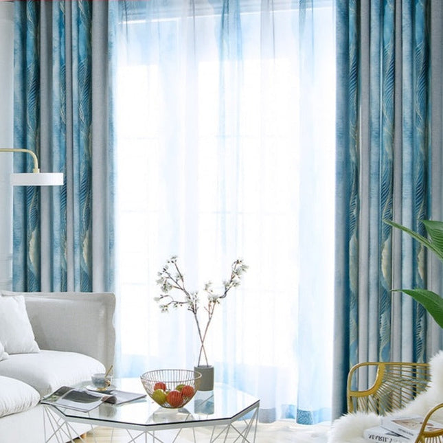 Cortina de tejido espiga efecto degradado