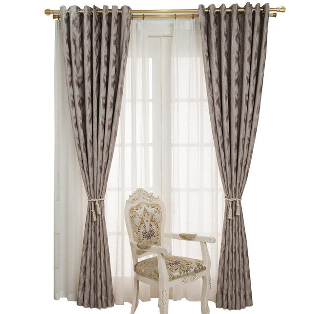 Cortina Opaca Abstracta Color Tierra Siena