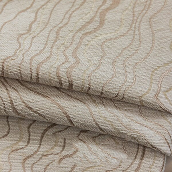 Cortina Opaca Estampada Ondas Color Marrón