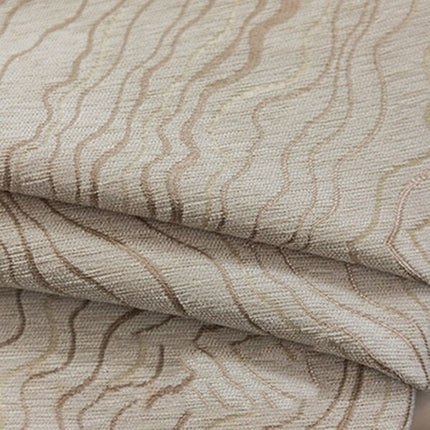 Cortina Opaca Estampada Ondas Color Marrón