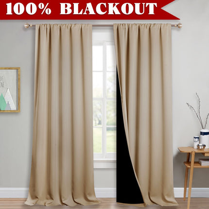 Cortina Opaca Térmica Lisa Color Beige