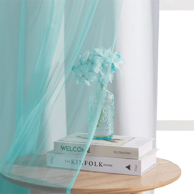 Cortina opaca doble con visillo degradado