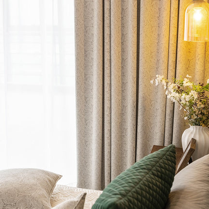 Cortina opaca texturizada blanco crema