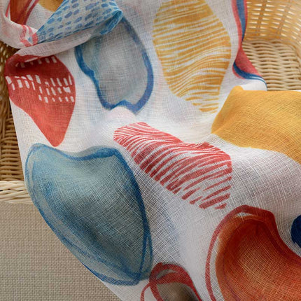 Visillo con estampado de círculos abstractos