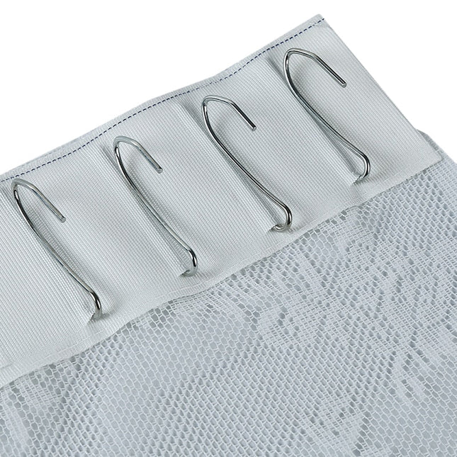 Visillo de encaje floral borde ondulado