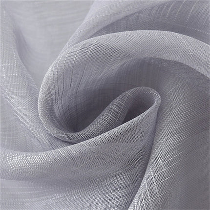 Visillo blanco con sutil trama cuadros