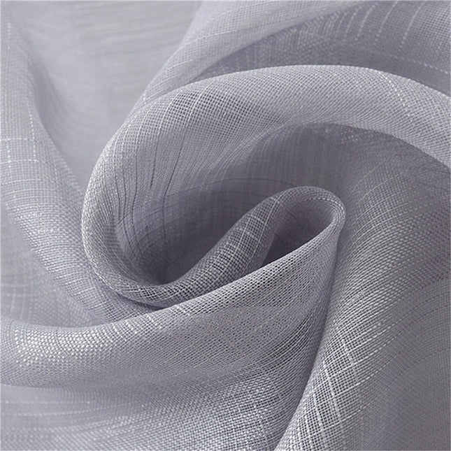 Visillo blanco con sutil trama cuadros