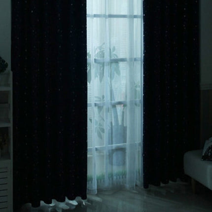 Cortina opaca infantil rosa con estrellas