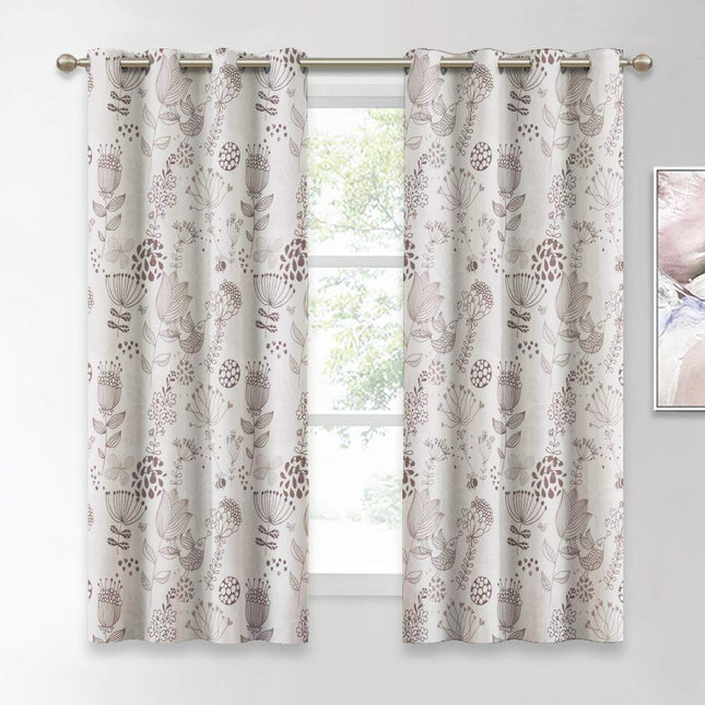 Cortina con estampado floral para salón