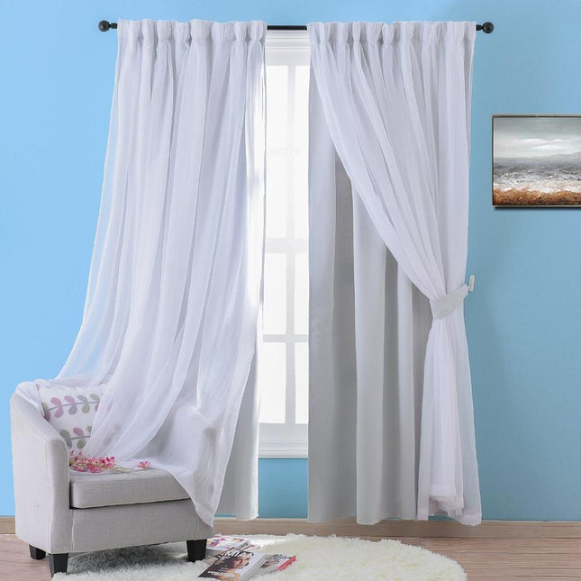 Cortina de doble capa para salón.