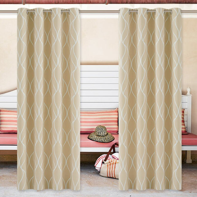 Cortina exterior con estampado de ondas