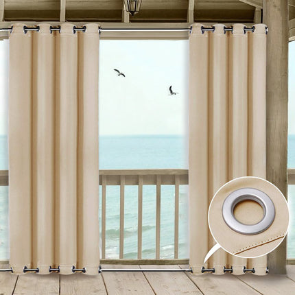 Cortina de pérgola impermeable color beige