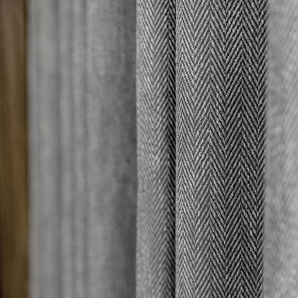 Cortina Opaca Gris Oscuro Tejido Espiga