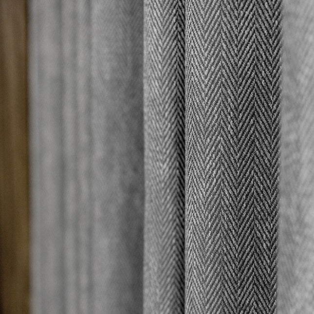 Cortina Opaca Gris Oscuro Tejido Espiga