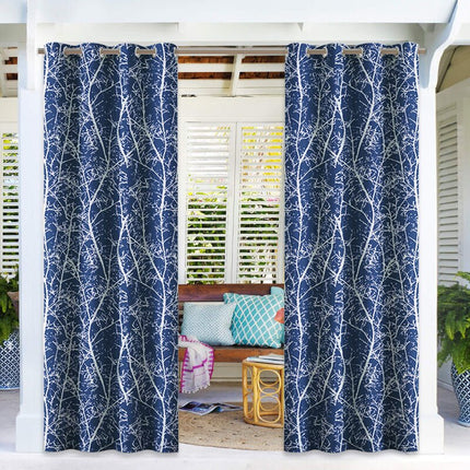 Cortina exterior con estampado de ramas