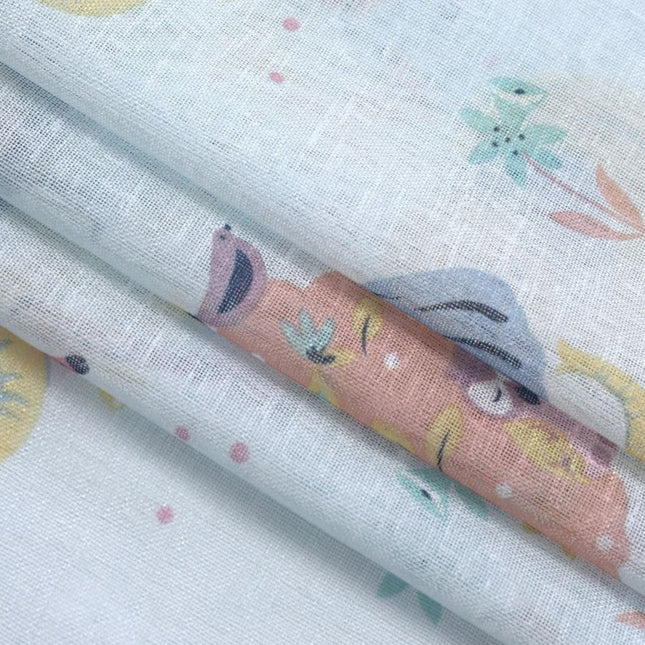 Visillo infantil con estampado de búhos