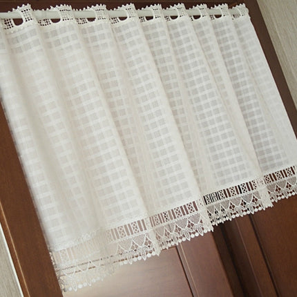 Visillo Translúcido con Encaje Decorativo