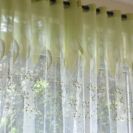 Visillo moderno con estampado de hojas