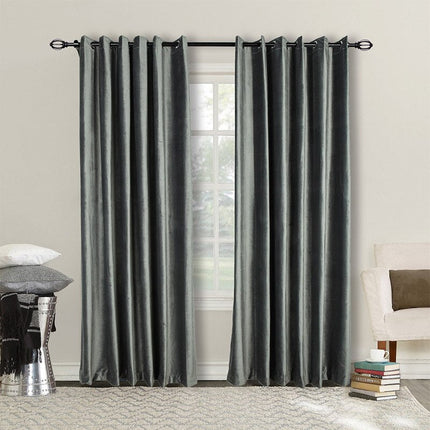 Cortina opaca gris con efecto satinado