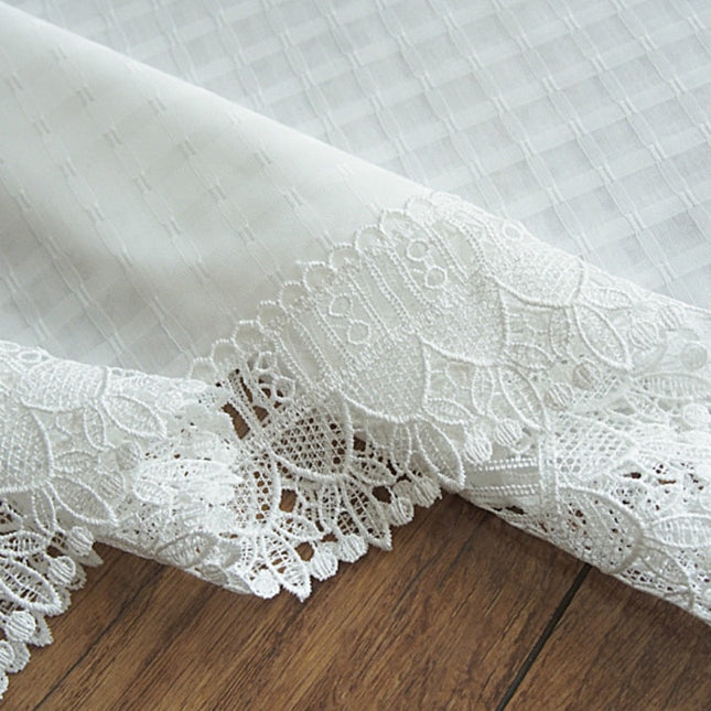 Visillo Translúcido con Encaje Decorativo