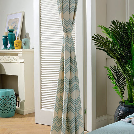 Cortina nórdica con estampado geométrico
