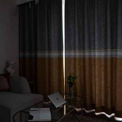 Cortina de Lino con Rayas Horizontales