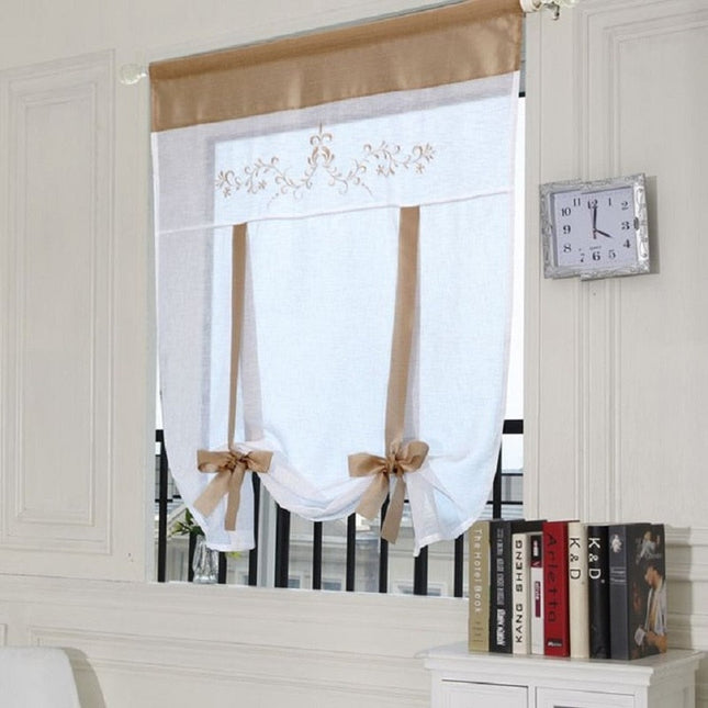 Visillo tipo estor ajustable con lazos
