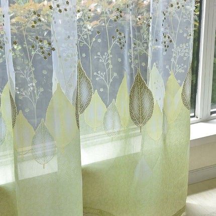 Visillo moderno con estampado de hojas